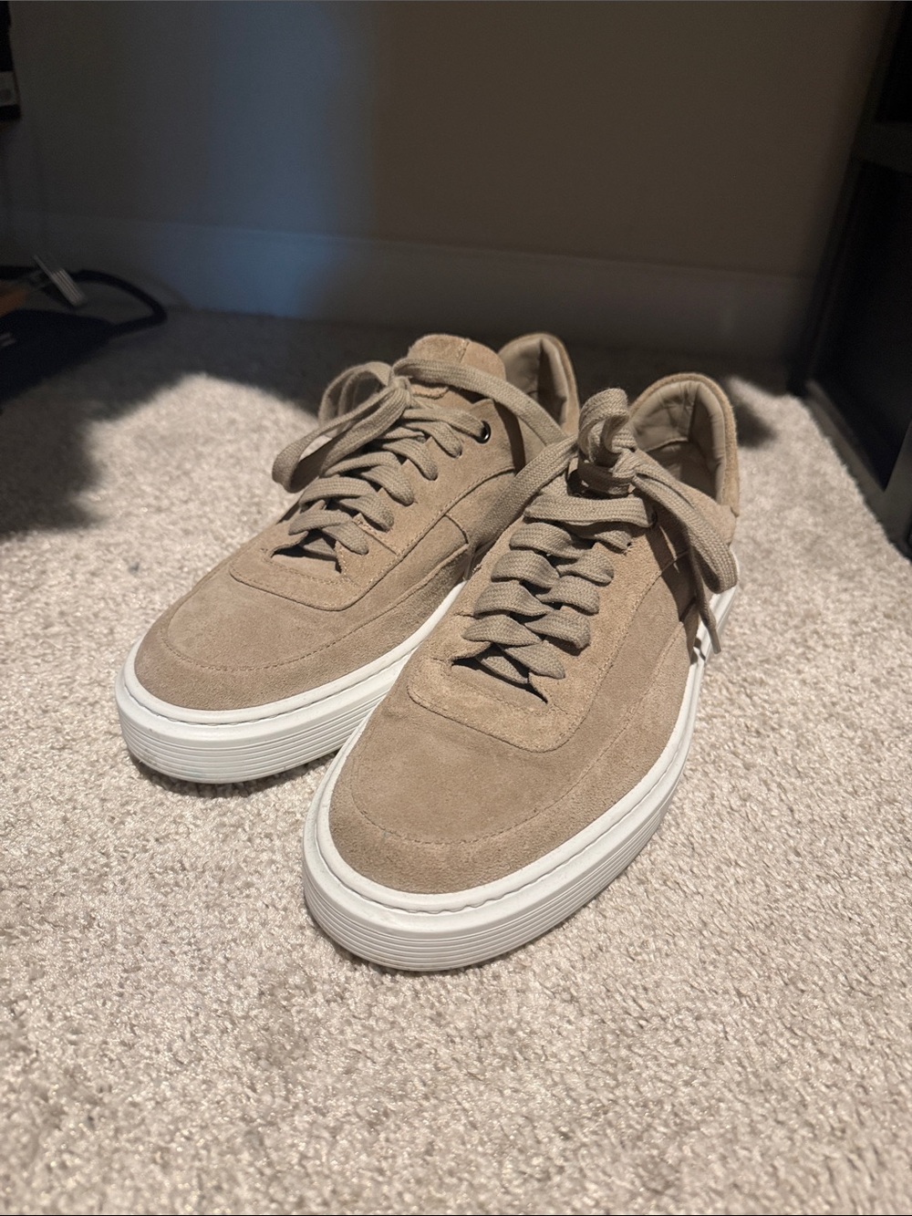 Good Man Brand Men's Suede Low-Top Sneakers in Taupe